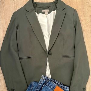 H&M Fitted Blazer- Olive Green